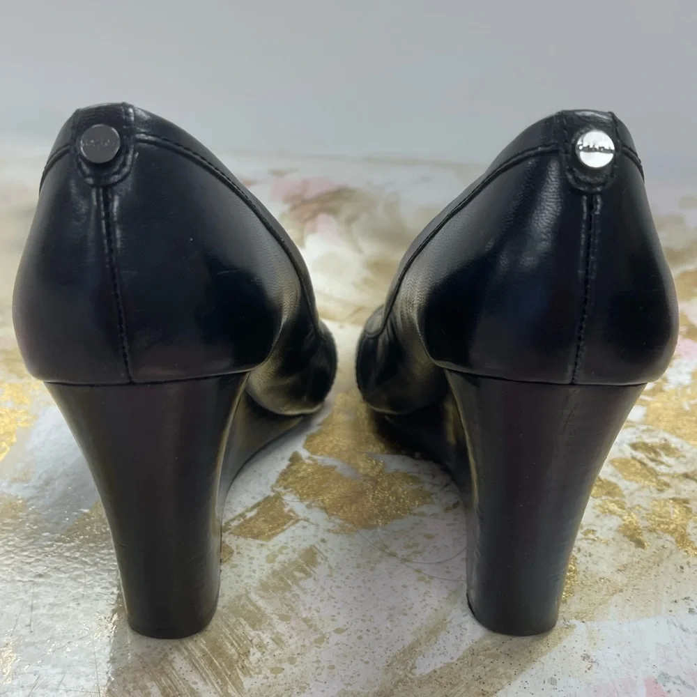 Calvin Klein Black Wedges Open-Toe Shoe 8